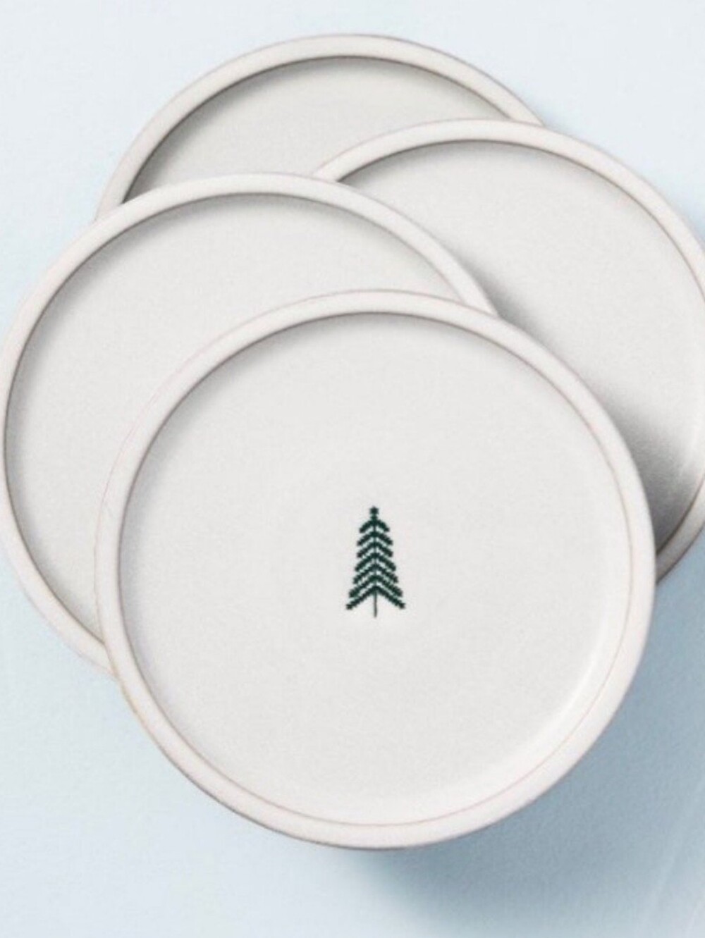 Hearth & Hand Magnolia Winter Tree Stoneware Appetizer Plates - Set of 4
